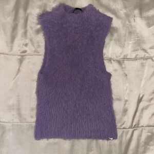 Zara Lavender Fuzzy Knit Top & Shorts set
